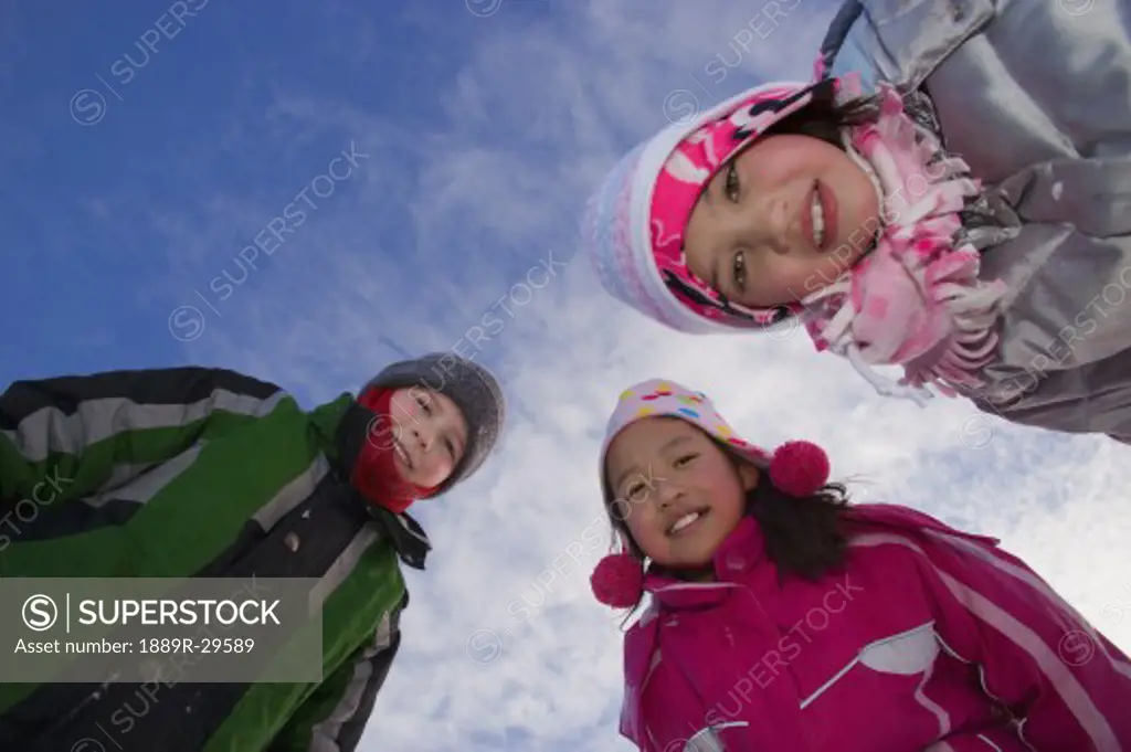 Children wearing winter clothing