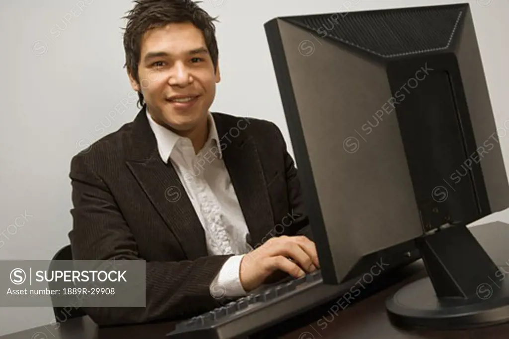 Businessman at computer