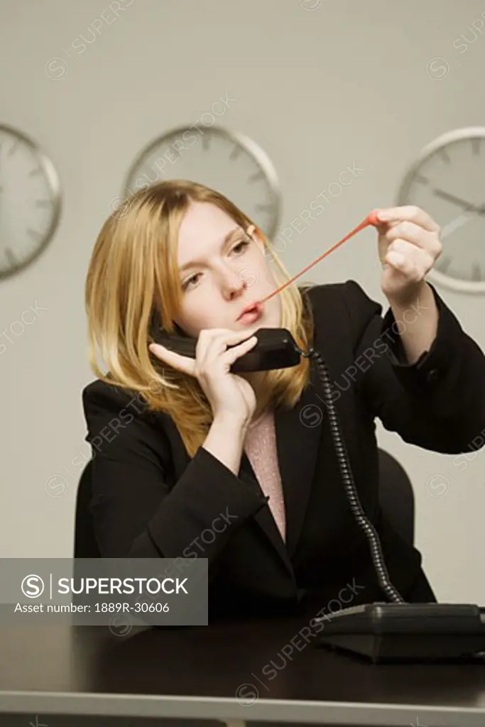 Woman disinterested in work