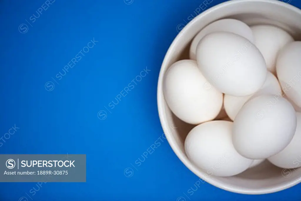 Bowl of white eggs