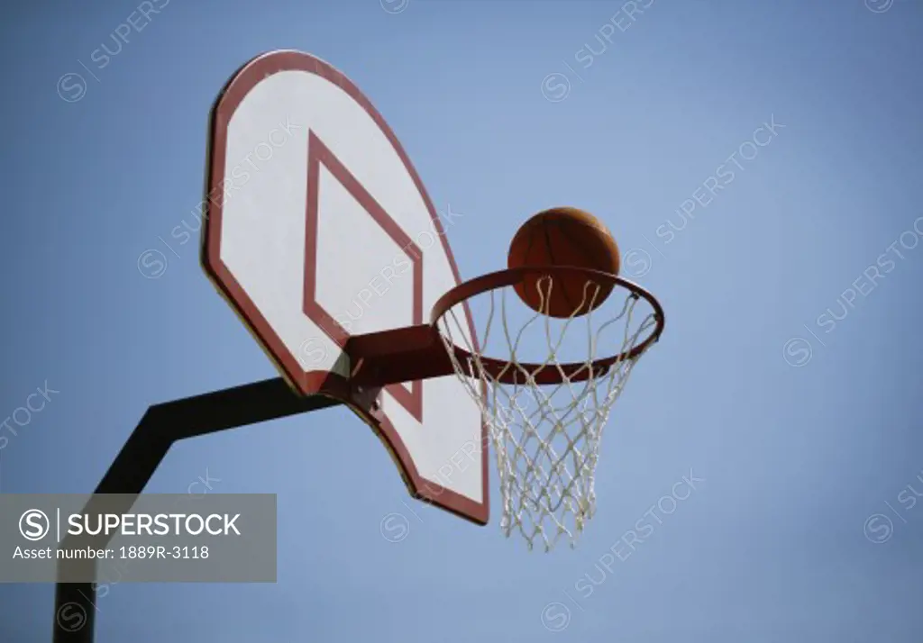 Basketball and hoop