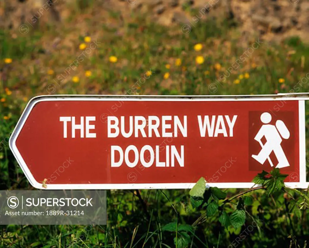 Signpost, The Burren Way, Co Clare, Ireland