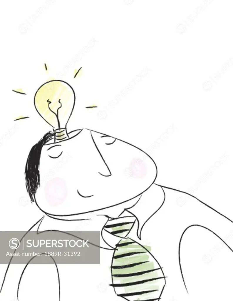 Illustration of man with an idea