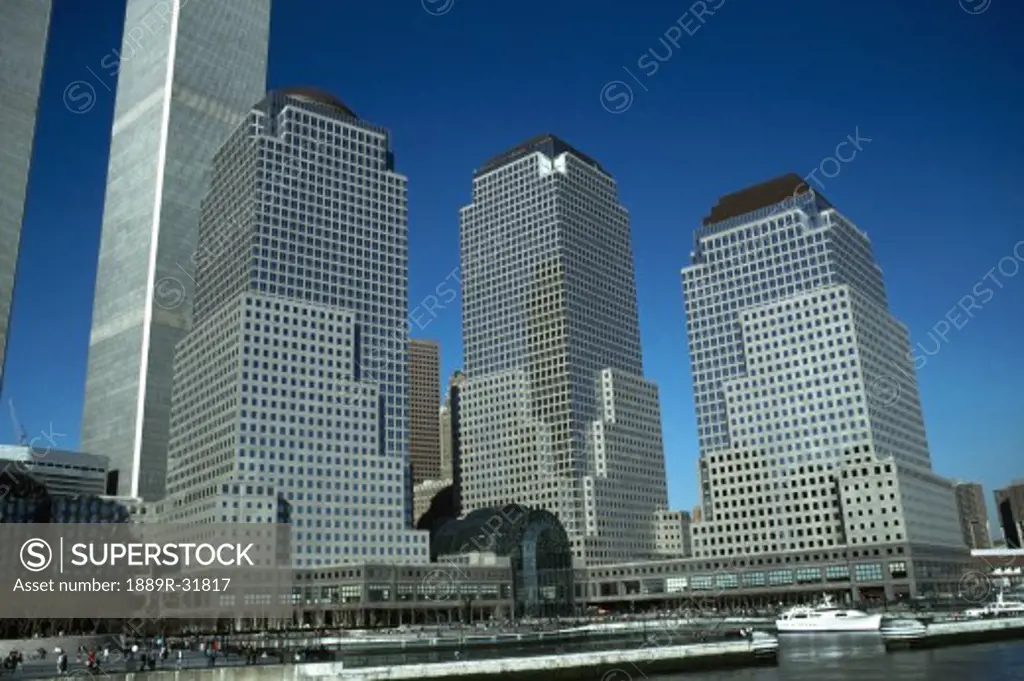 New York City's Financial District with the World Trade Center, USA