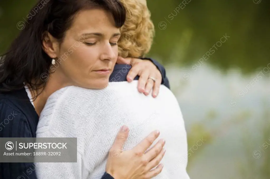 Two people embracing