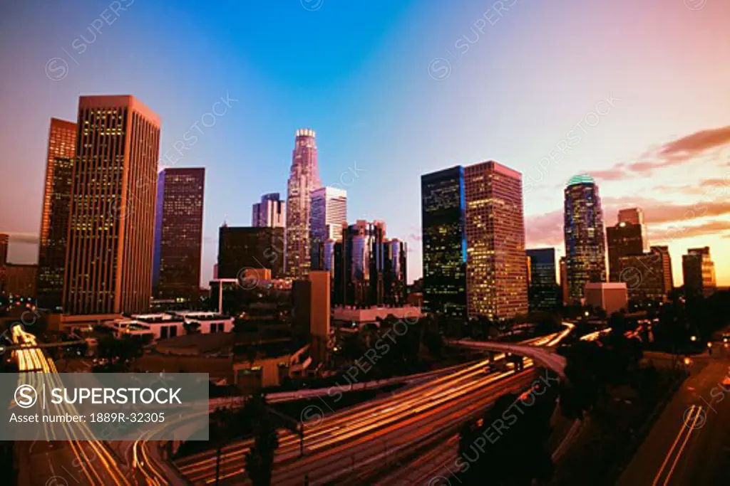 View of downtown Los Angeles, California, USA