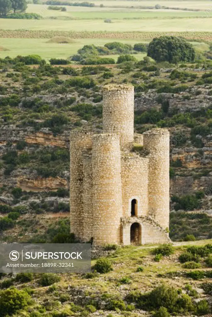 Small Tower adjacent to the Castle at Alarcón, Cuenca, Castilla - La Mancha, Spain