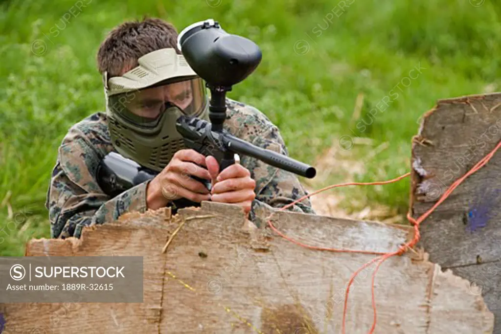 Person playing paintball