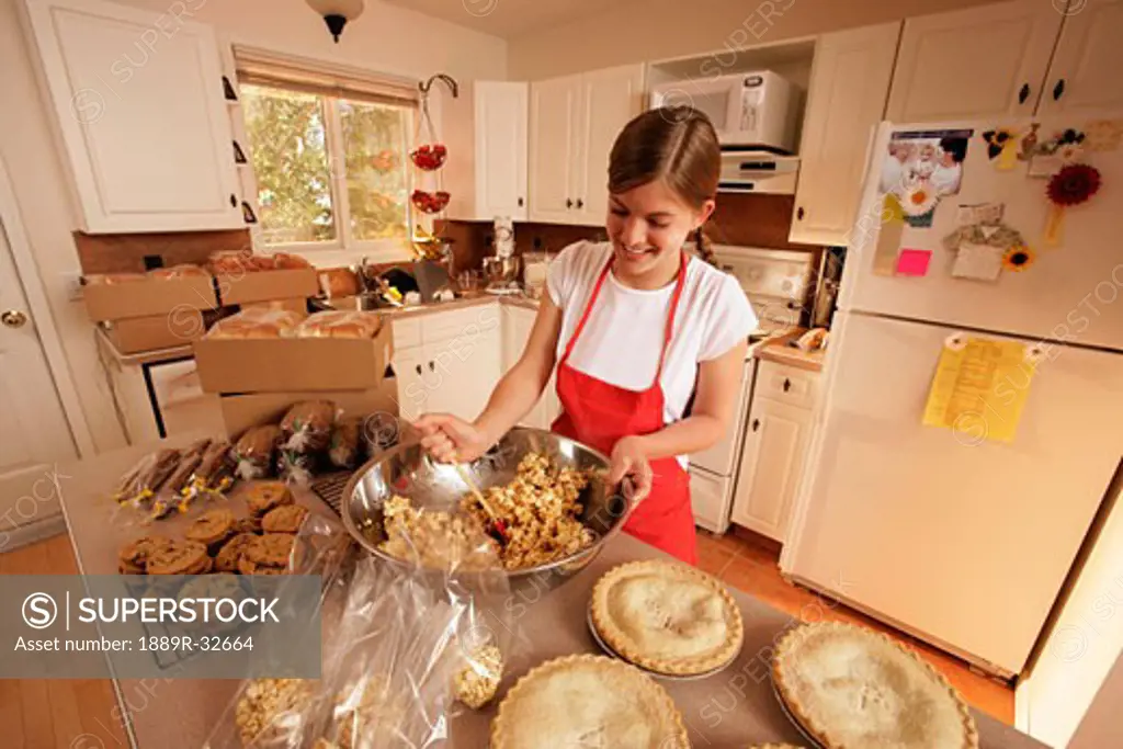 Girl baking in the kitchen