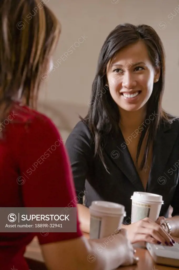 Two women meeting