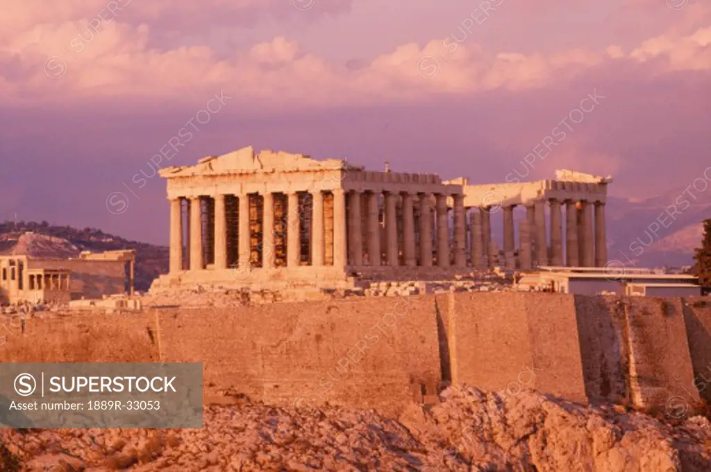 The Acropolis at sunset, Athens, Greece  