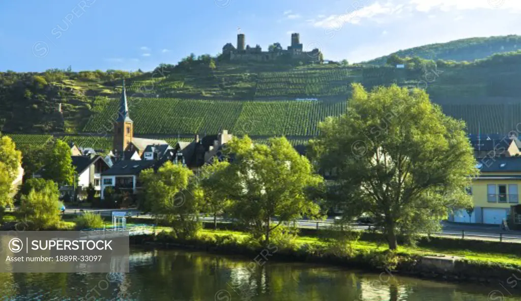 Scenic view of Alken on the banks of Moselle, Germany