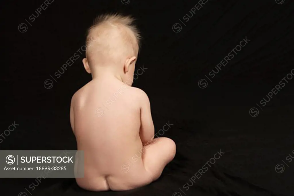 Back view of a baby boy