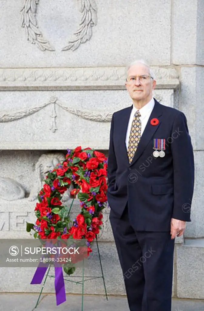 Old war veteran on Remembrance Day