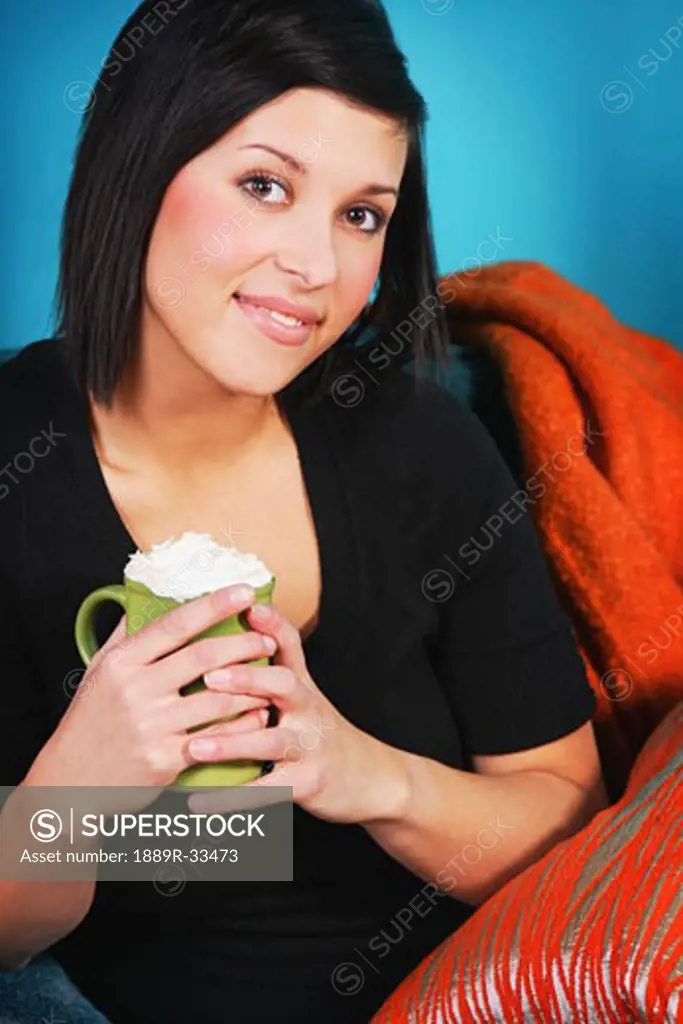 Woman with beverage