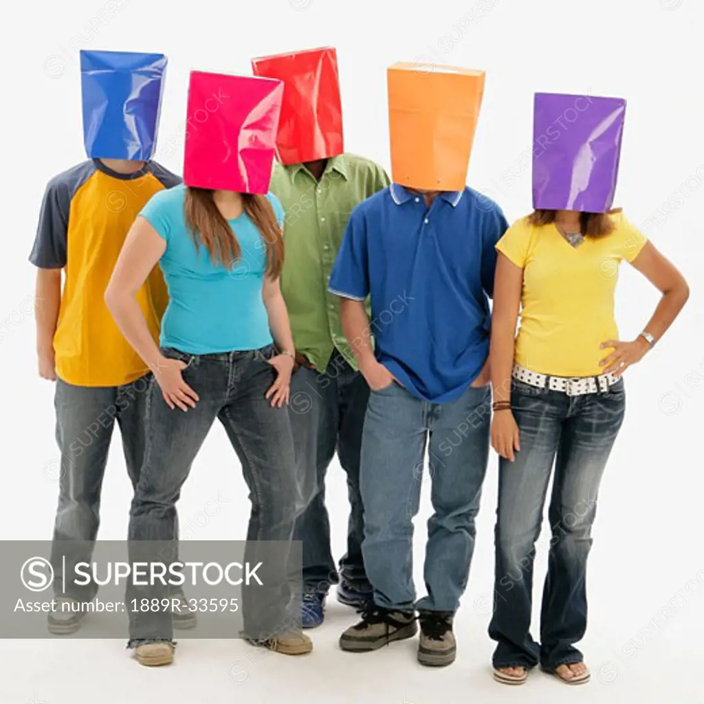 Group of teens with color blindness