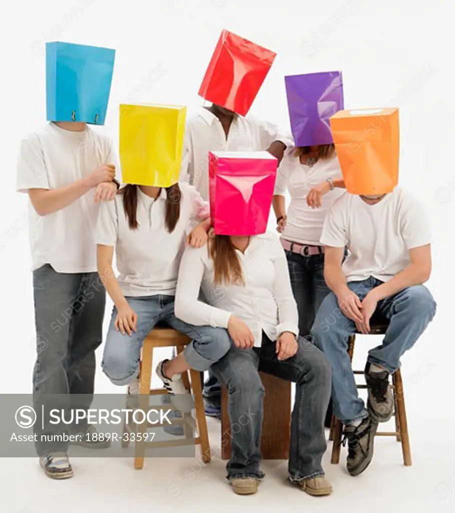 Group of teens with color blindness