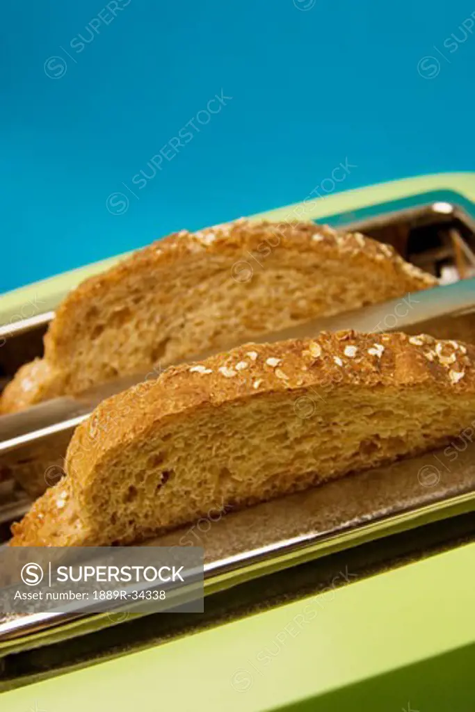 Bread in a toaster