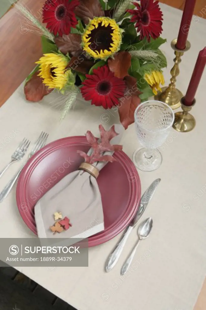 Place setting at a table