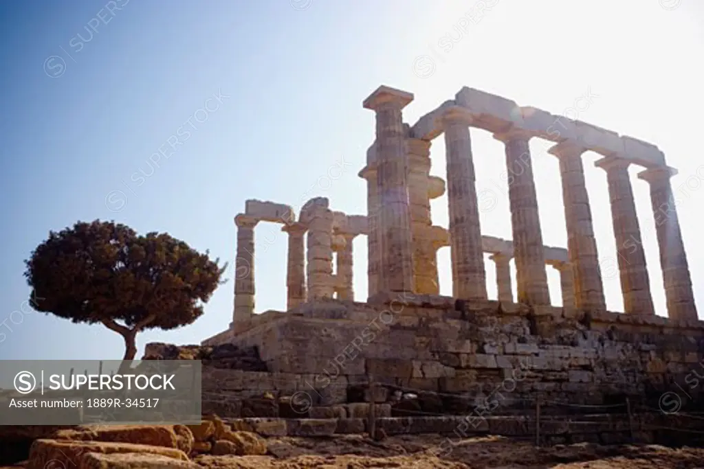 Temple ruins in Sounion, Greece