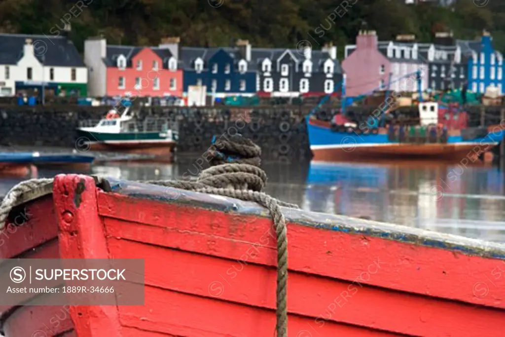 Closeup of the bow of a boat, Tobermory, Isle of Mull, Scotland