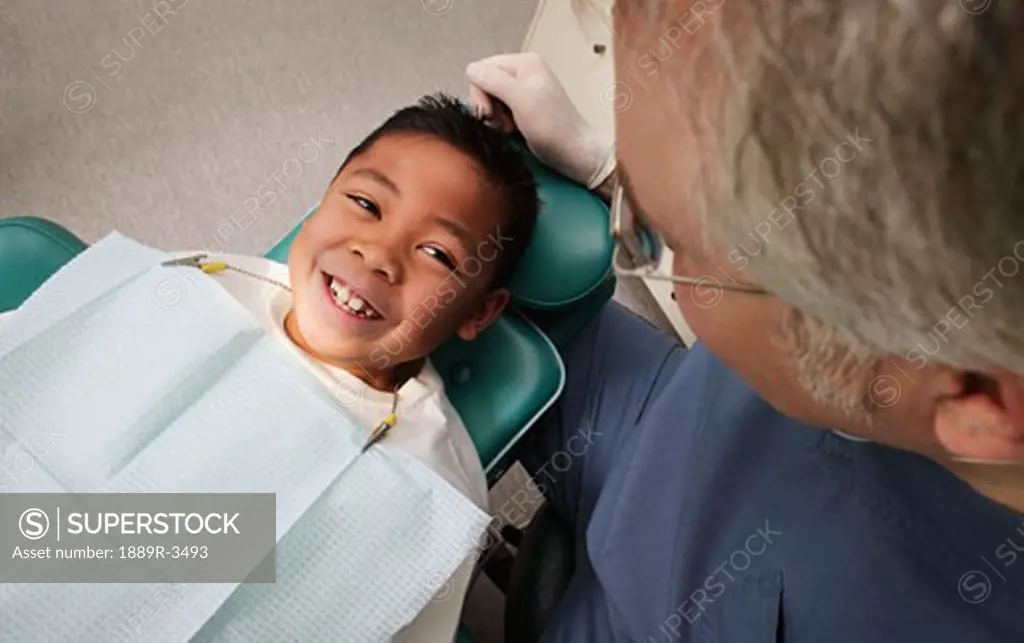Boy in the dentist's chair