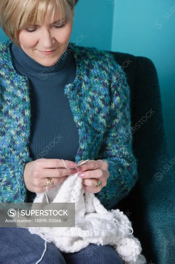 Woman doing needle work