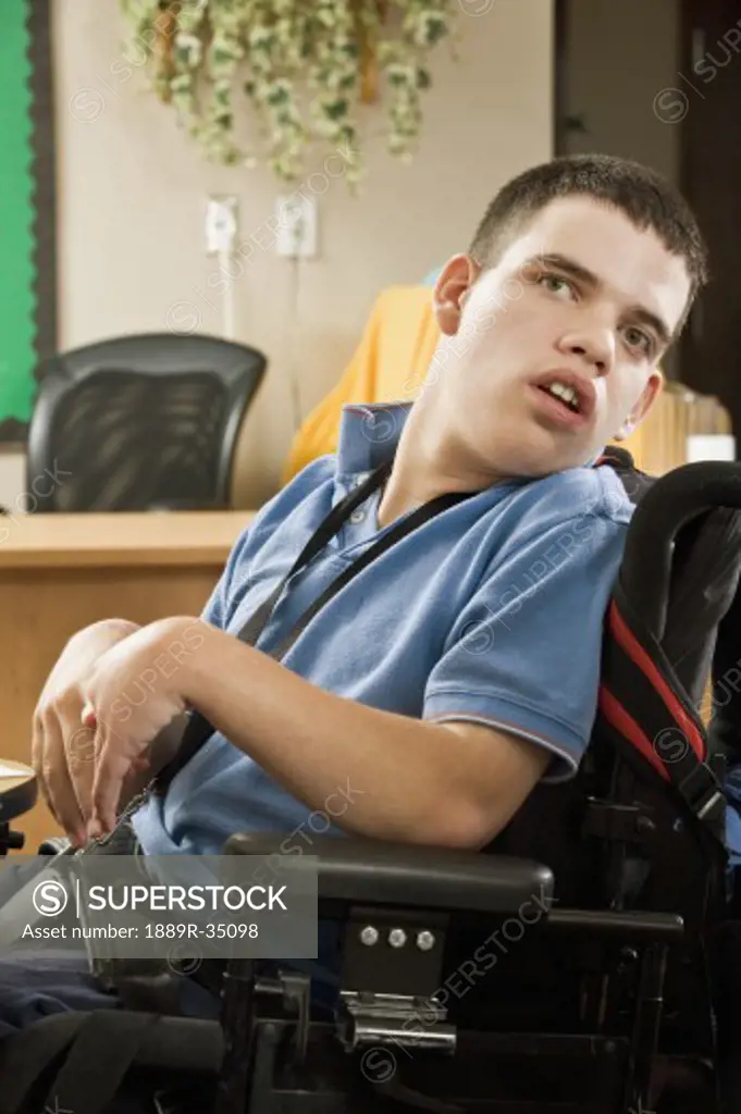 Portrait of handicapped man