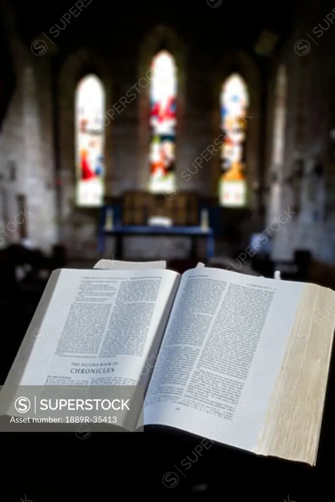 Bible in a church