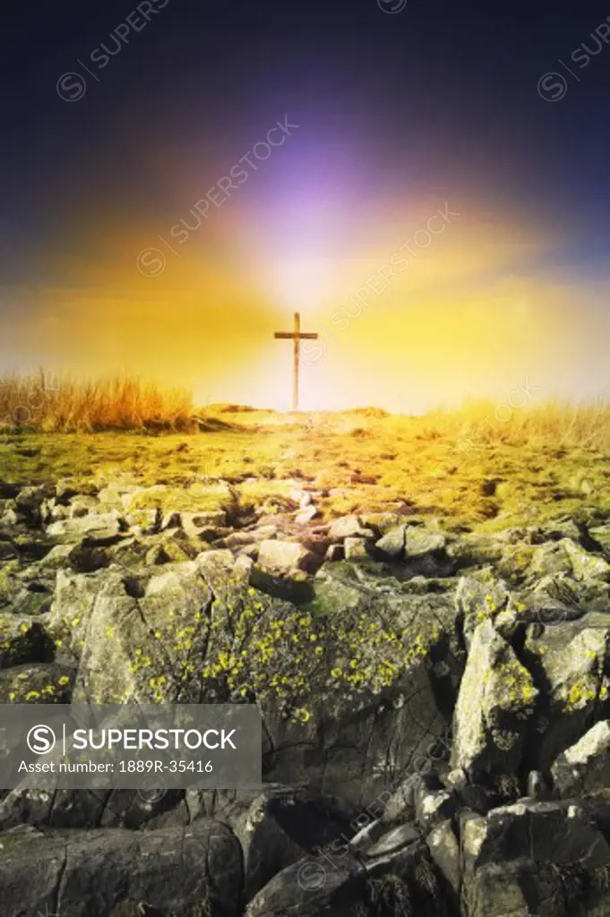The death spot of St. Cuthbert on Holy Island, England