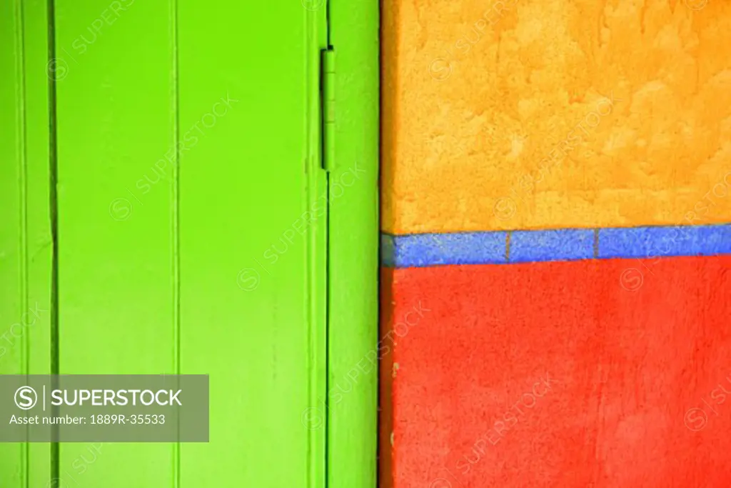 Colorful door and wall, Mazatlan, Sinaloa, Mexico