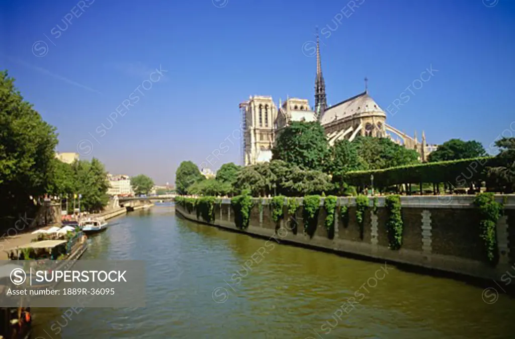 Notre Dame Cathedral and Seine River, Paris, France