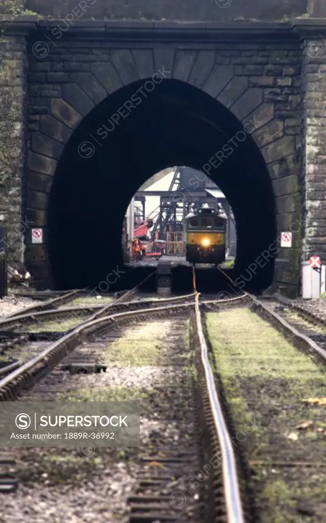 Train in tunnel