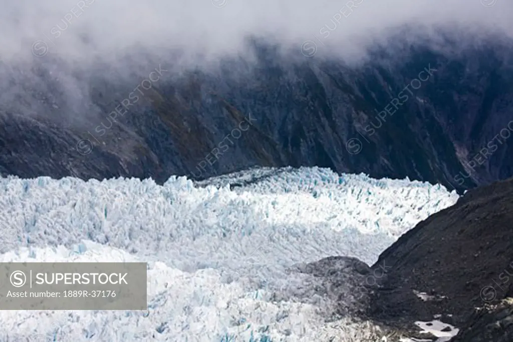 Glacier in the mountains of New Zealand