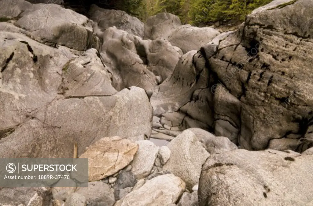 Rocks in Nairn Falls, Whistler, British Columbia, Canada  