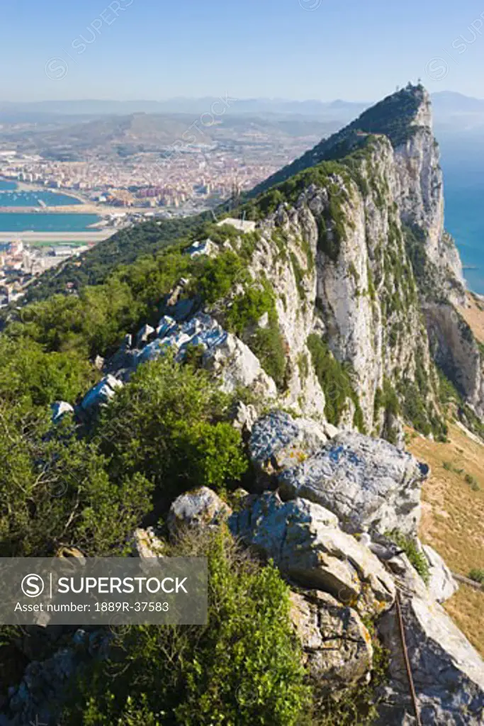 Rock of Gibraltar, Gibraltar, view to Spain