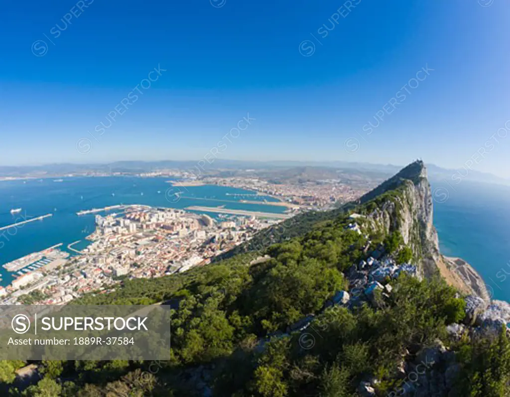 Rock of Gibraltar, Gibraltar, view to Spain