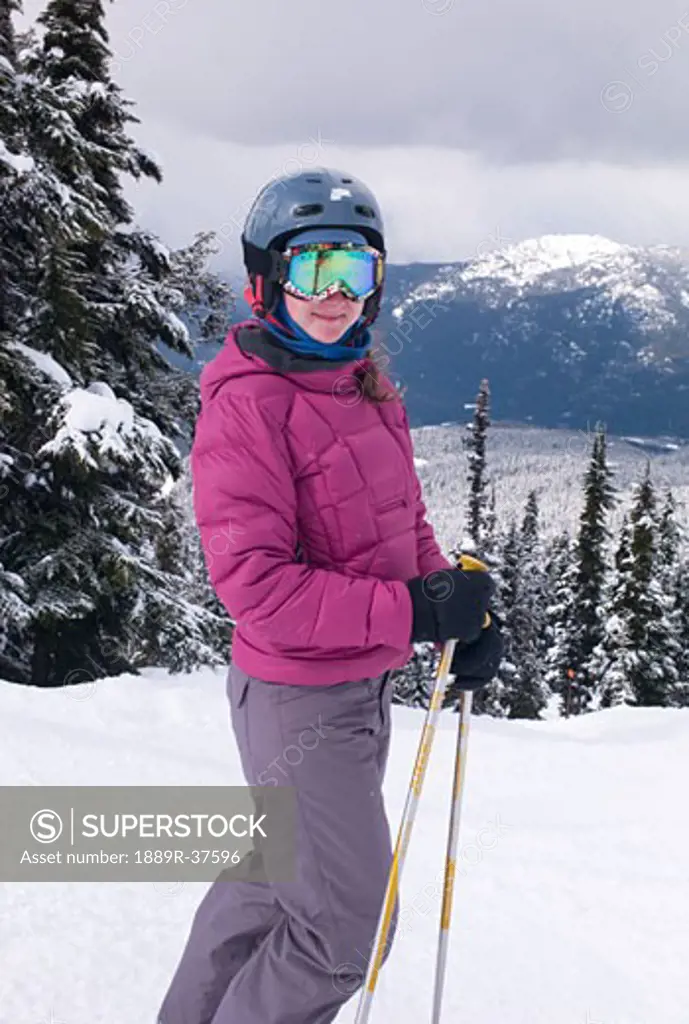 Skier in British Columbia, Canada