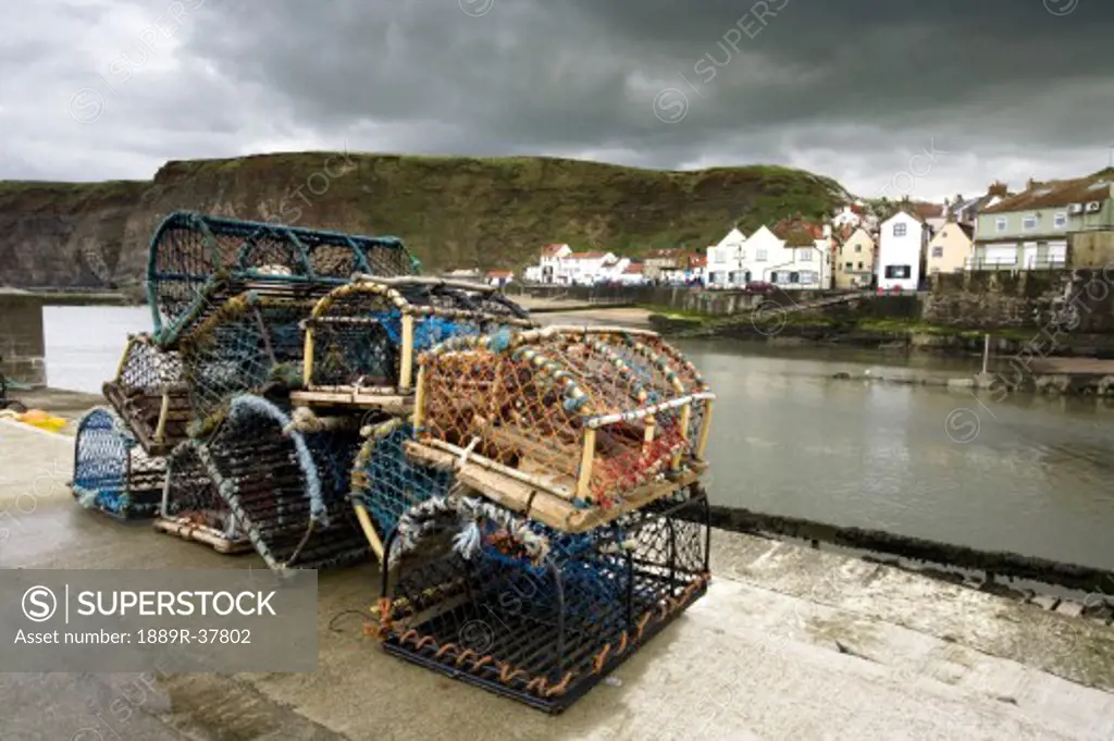 Lobster traps, Staithes, North Yorkshire, England