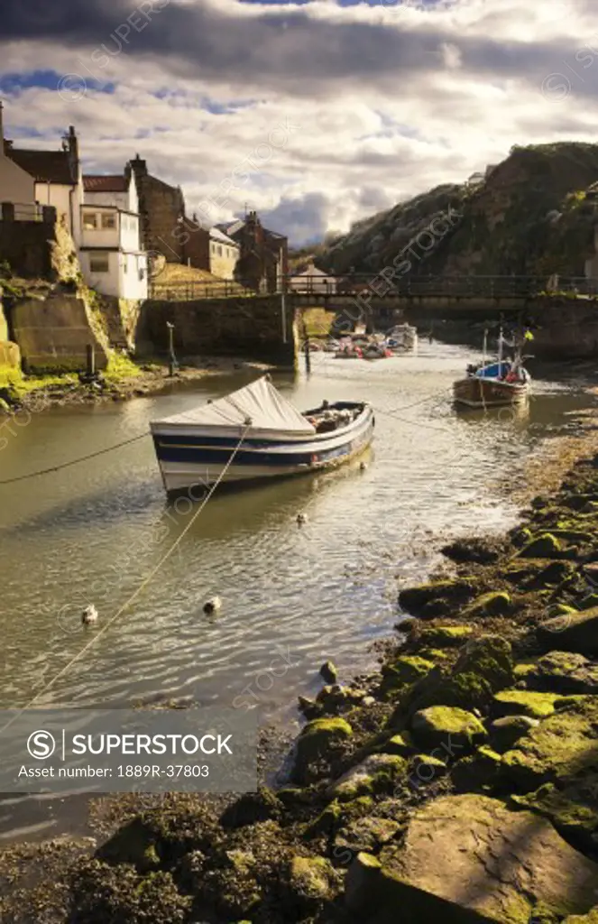 Boats On A River, Staithes, North Yorkshire, England