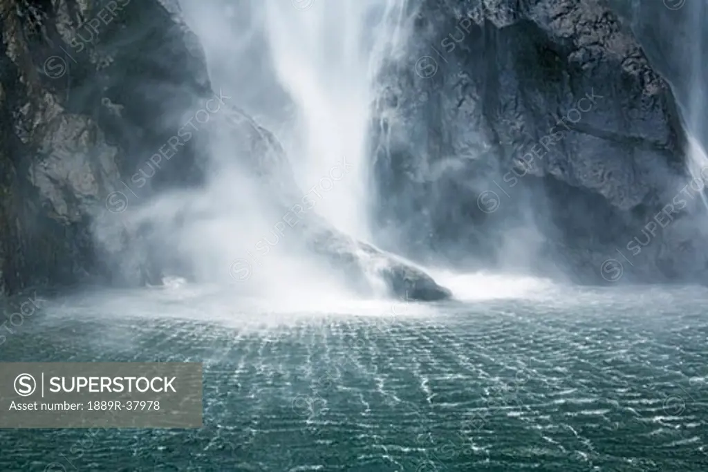 Waterfall, Milford Sound, New Zealand