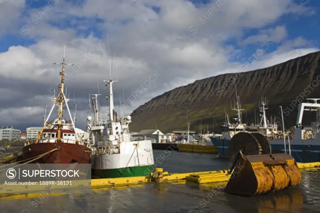 Fishing Vessels, Port Of Isafjordur, West Fjords Region, Iceland, Europe