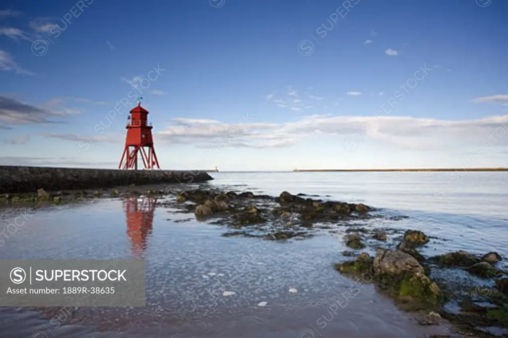 Herd Groyne Lighthouse, South Shields, Tyne and Wear, England