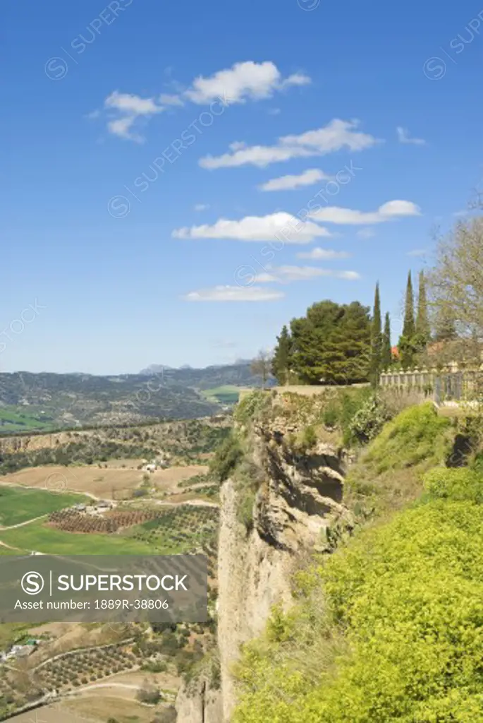 View from the old town of Ronda, Malaga, Andalucia, Spain  