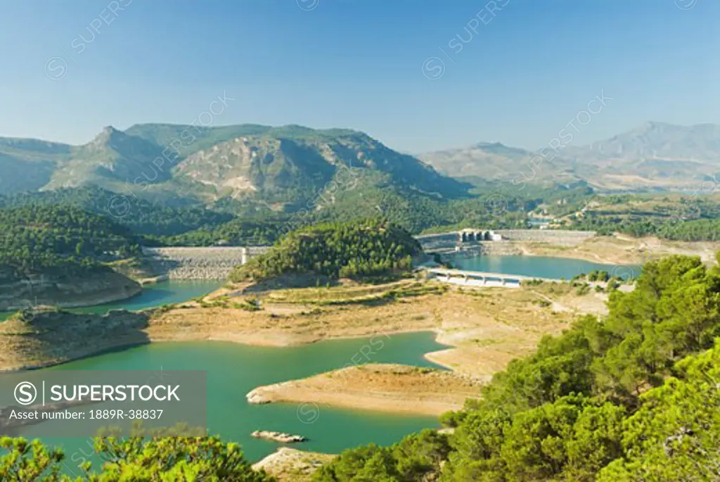 Dam, Presa de Guadalhorce, Guadalteba, Málaga, Andalucia, Spain, Europe