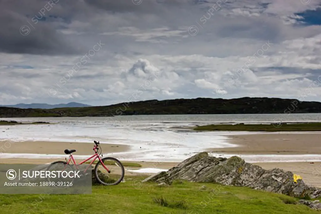 Bicycle at the beach, Scotland