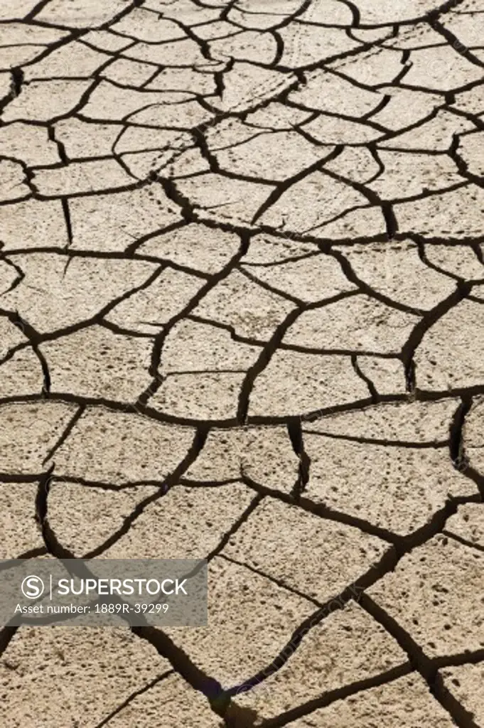Dried river bed during drought  