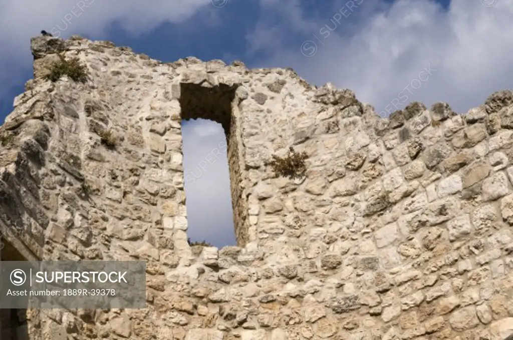 Window at Pool of Bethesda ruins, Jerusalem, Israel  