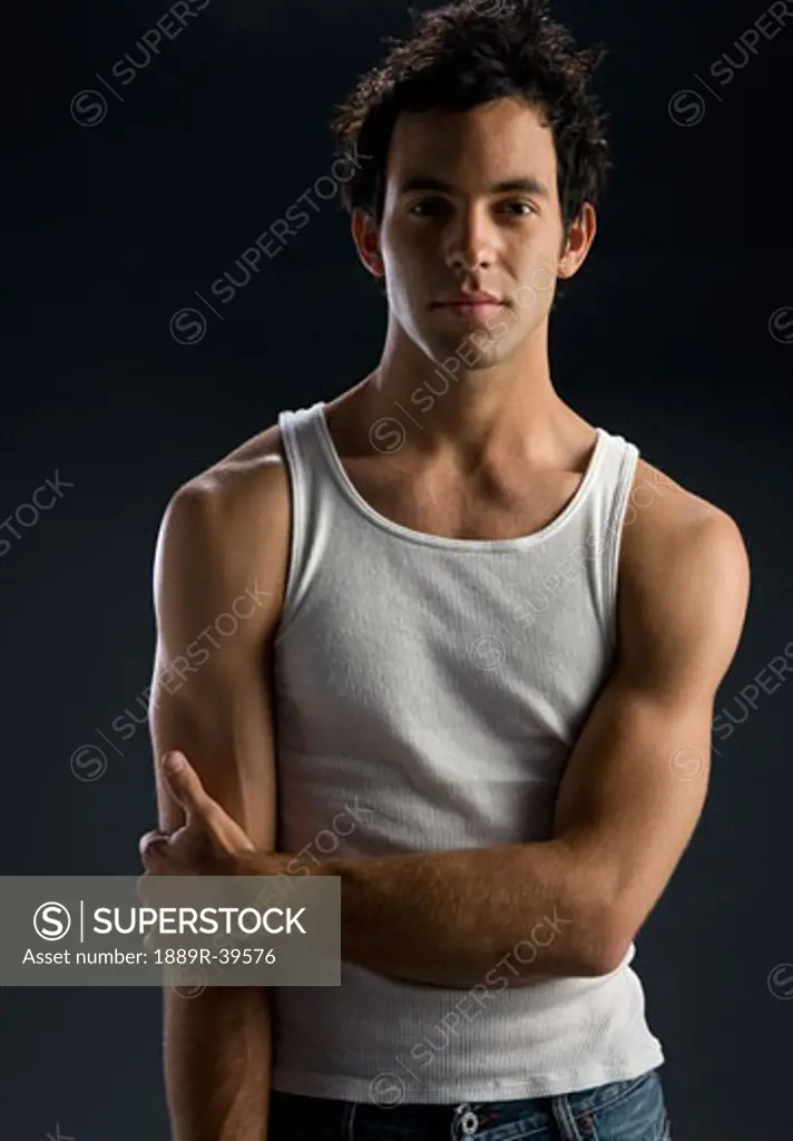 Portrait of man in muscle shirt