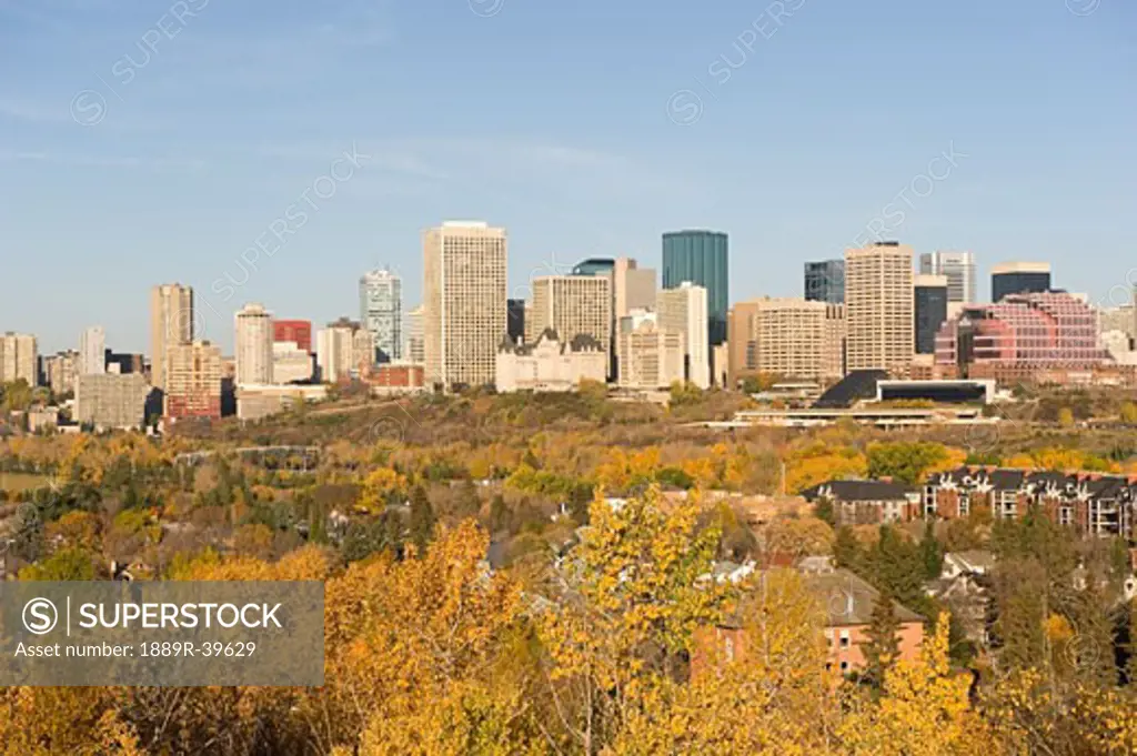 Edmonton skyline in the fall, Alberta, Canada